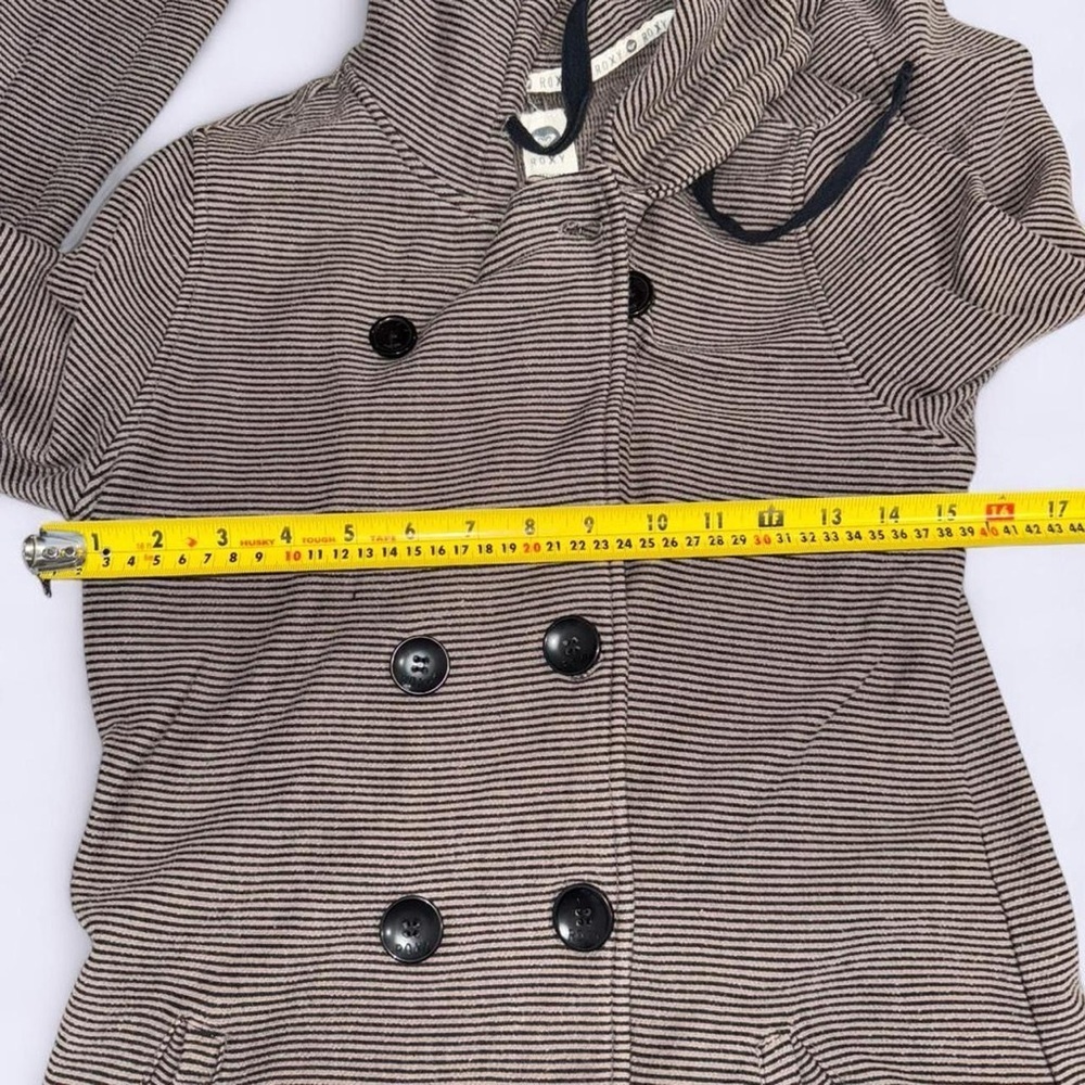 Roxy Surfcore Striped Hooded Peacoat Jacket Medium - Picture 5 of 5
